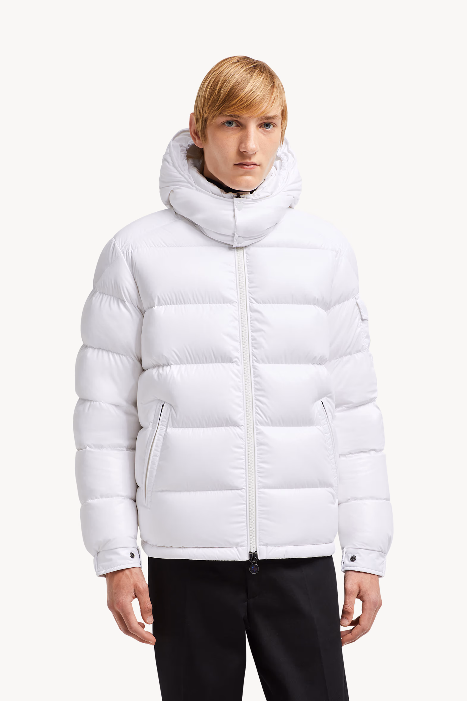 Doudoune courte à capuche Moncler Maya Hommes Blanc Moncler 3